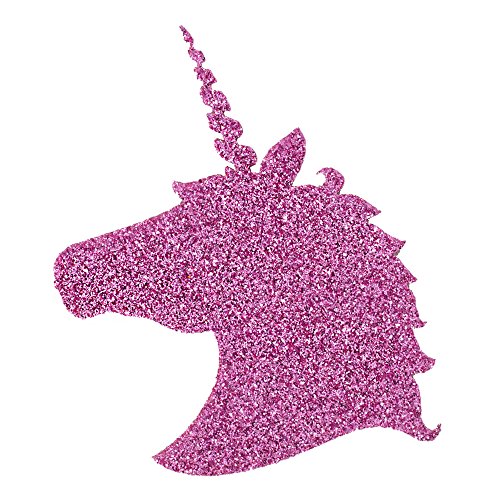 12 Textil Patch Aufbügler Aufbügelflicken Applikation Einhorn Unicorn lila Glitzer zum Selber Flicken Stylen Dekorieren ca. 6 x 4,5 cm - 3