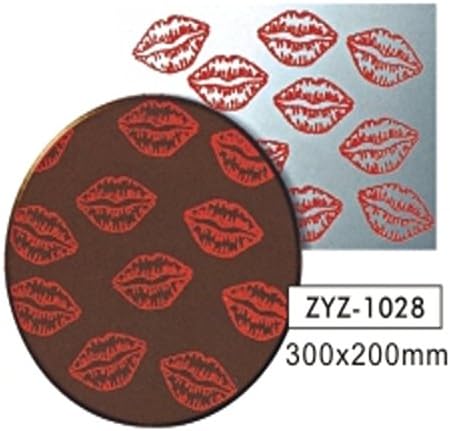 Chocolate Transfer Sheet Printed Edible Design for Decorations (3 SHEETS, RED LIPS)