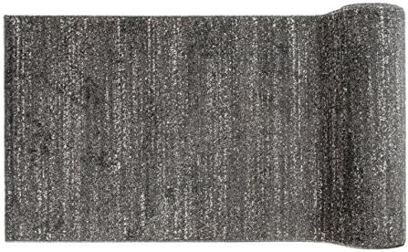 Black Grey Runner Rug - Modern Pattern - Hall Hallway Stairs - Soft Dense Pile - Plain Simple Trendy Design - " NORDIC " 120 x 300 cm ( 3ft11" x 9ft10" ) Long