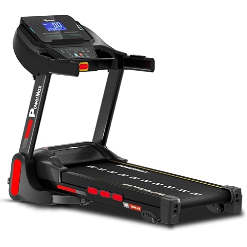 PowerMax Fitness TDM-98 4HP Foldable Motorized Manual Incline Treadmill for Home Use, 110kg Max User, Max Speed-10kmph, Prese