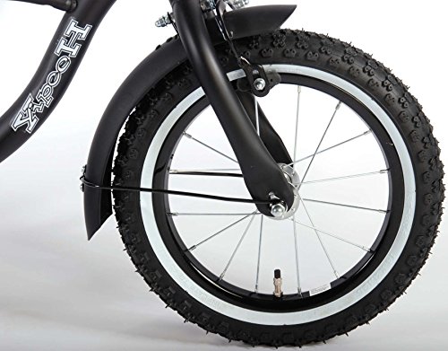 Kinderfahrrad Jungenfahrrad 14 Zoll Black Cruiser – 3 4 4,5 5 Jahre mit Stützräder Matt Schwarz - 3