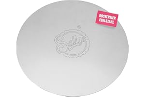 Sallys Tortenbodenheber Rund - 32 cm Durchmesser - Kuchenschaufel Ideal zum Umsetzen & Dekorieren - Platte aus Rostfreiem Edelstahl - Spülmaschinenfest