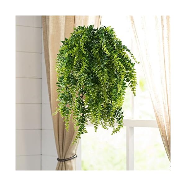 Mihounion 2pcs Planta Artificial Colgante Exterior E Interior