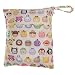 Cute Cartoon Two Zipper Pockets Waterproof Reusable Baby Cloth Diaper Nappy Wet Dry Storage Bag Tote