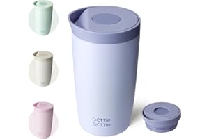 BOTTLEBOTTLE Bouteille isotherme de voyage 350 ml en acier inoxydable avec couvercle à bouton poussoir pour garder le froid et le chaud pendant 8 heures (bleu)