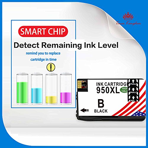 Toner Kingdom 5 Pack Alto rendimiento For 950XL 951XL  C2P43AE  Cartuchos de tinta Compatible con HP Officejet 8600 8100e 8610 8620 8630 8640 8860 8100 8660 8625 8615 251dw 276dw Impresora