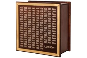 Tewise Money Saving Box for Kids and Adults | Wooden Money Bank with Lock | Big Size Piggy Bank 2 Lakh Target | 1 Lakh Saving Box with Numbers | Undiyal Hundi Pig (Brown) (Brown, Pack of 1)