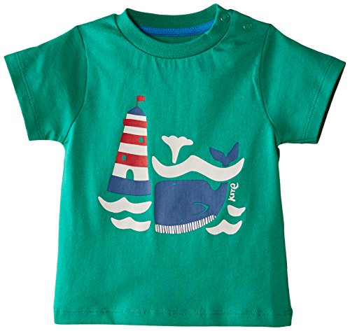 Kite Baby-Boys Lighthouse and Whale Round Collar Short Sleeve T-Shirt, Green, 18-24 months