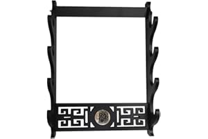 GOONSDS Support Mural Épée Holder Samurai Display Hanger pour Katana Wakizashi 4Tier,Tai Chi 4 Tier