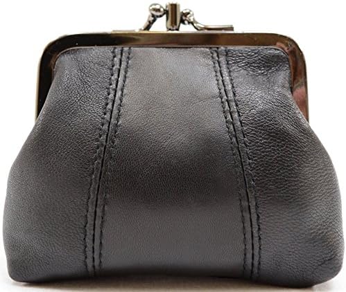 Ladies / Womens Super Soft Nappa Leather Small Double Clip Frame Purse / Coin Holder