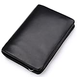 Brieftasche Die erste Schicht Leder Brieftasche Multifunktions-Karte Paket Mini BaoChao Licht Zwanzig Prozent Business-Geschenke Ledergeldbörse für Kreditkarten, Ausweise ( Farbe : Glossy black )