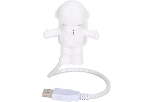 Fyearfly Lampada da Lettura a LED USB, luce creativa astronauta a LED flessibile, Luce notturna a LED USB a forma di astronauta a risparmio energetico per computer portatile e notebook