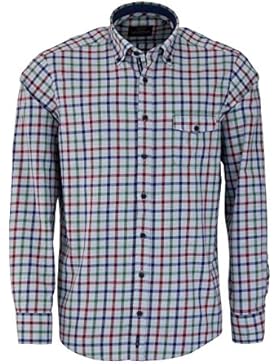 CASAMODA Casual Fit Hemd Langarm New Kent Kragen Karo blau