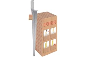 TRIBECCO Support de poteau universel à enfoncer L (50 x 600) - Galvanisé à chaud - Douille à enfoncer pour poteau de clôture - En acier argenté