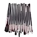 Tonsee 15PCS/Set Brosse Pro Makeup Brush Tools Make-up Toiletry Kit Wool Makeup Brush (Black + Coffee)