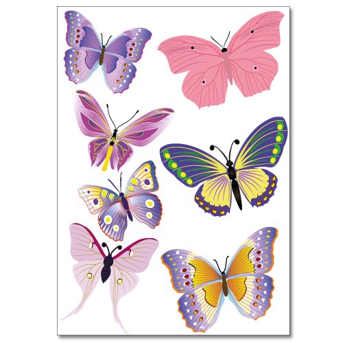 Wandkings Schmetterlinge Wandsticker Set, 14 Aufkleber, 2 DIN A4 Bögen, Gesamtfläche 60 x 20 cm - 4