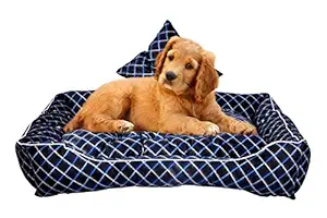 slatters be royal store Rectangular Shape Reversable Dual (Multi-Color) Color Ultra Soft Ethnic Designer Velvet Bed for Dog/Cat (Export Quality) Large