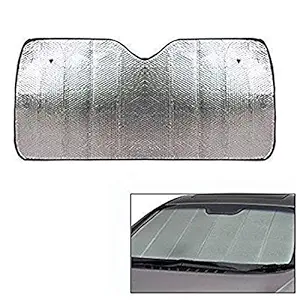 MIZZEO Car Front Windshield Foldable Sunshade 126 cm x 60 cm (Silver) for Hyundai Alcazar (Prestige/Platinum/Signature) 2021