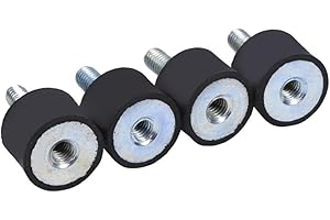 BOROCO 4x M6 Gommini Antivibrazione,Supporti in Gomma Ammortizzatore Antivibrazione Silent block Bobine Per Compressori, Macchine Per L'estrazione Dell'olio, Generatori, Lavatrici, Ecc.(VD20*15 M6*18)