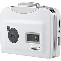 Goshyda Cassette USB au convertisseur MP3, Lecteur de Musique Audio à Lecteur Flash Portable avec Casque, adapté à…