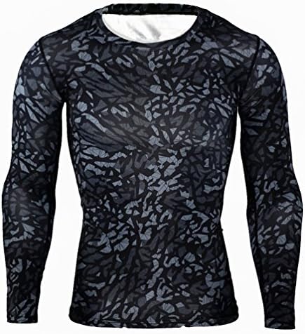TieNew Mens Sports Fast Dry Long Sleeve Compression Top Base Layer Crew Neck - Dual Range, Men's Compression Shirt Sport Performance Crewneck Long-Sleeve T Shirt