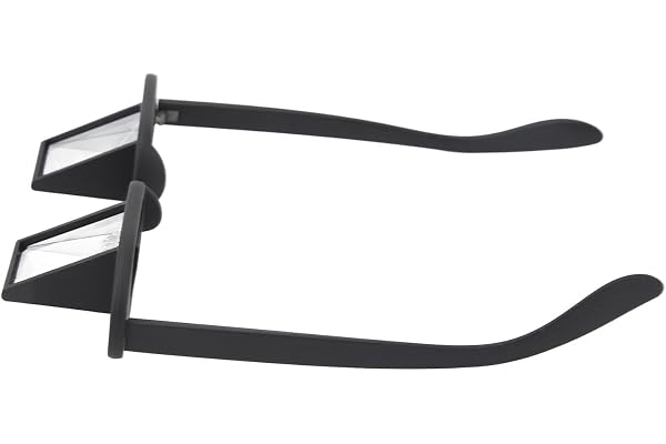 Lunettes Paresseuses, Lunettes à Prisme de Lit, Lunettes de Lecture en Verre Optique ABS Haute Définition pour s'allonger, Lire, Regarder la Télévision, Noir