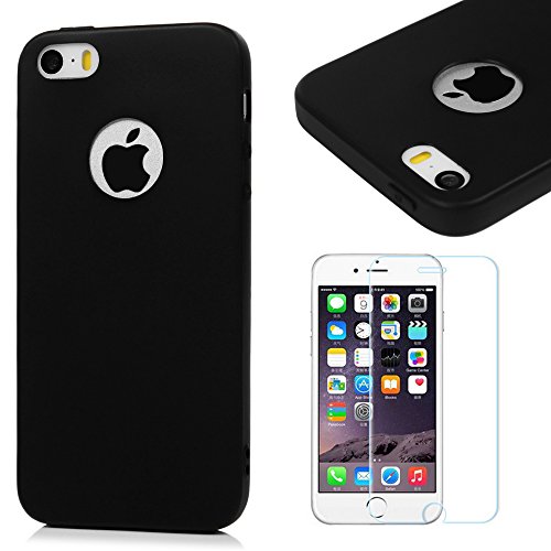 Funda iPhone SE iPhone 5S Carcasa Silicona Gel Mate Vidrio Templado Protector de Pantalla - Mavis s Diary Case Ultra Delgado TPU Goma Flexible Cover para iPhone 5 5S SE - negro reviews Funda iPhone SE iPhone 5S Carcasa Silicona Gel Mate Vidrio Templado Protector de Pantalla - Mavis s Diary Case Ultra Delgado TPU Goma Flexible Cover para iPhone 5 5S SE - negro