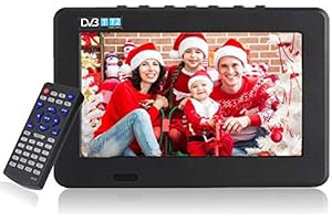 Garsent Digital TV, Portable TV with Freeview Built-In Rechargeable Battery, 16:9 Portable TFT-LED HD Digital Analog Color TV Television Player for Motorhome, Caravan, Car, Bedroom(7inch)