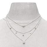 ✿ Schicht-Halsketten-Material: Die mehrlagige Halskette ist aus Legierungsmaterial hergestellt. Verblasst nicht.