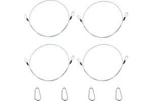 MEWTUSH 4 Pièces Câble de Sécurité, 100 cm avec Mousqueton, Cordelette Antivol en Acier Inoxydable 30 kg, Cable Acier pour Éclairage, Vélo, Corde de Fixation, Elingue Sécurisée, Chaine de Protection
