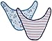 Pumpkin Patch Baby-Boys 2 Pack Bandana Bibs Striped Neckerchief, Oxford Blue, One Size