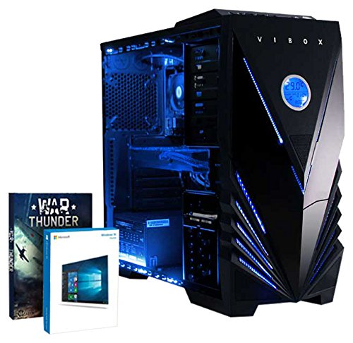 VIBOX Barbarian 10 Gaming PC - 4,5GHz Intel i7 Quad Core CPU, Geforce GTX 1060, leistungsfähig, Hochleistung, Desktop Gamer Computer mit Spielgutschein, Windows 10, Blau Innenbeleuchtung, lebenslange Garantie* (4,2GHz (4,5GHz Turbo) Superschneller Intel i7 7700K Kabylake Quad 4-Core Prozessor CPU, Nvidia GeForce GTX 1060 3GB Grafikkarte, 32GB DDR4 2133MHz RAM, 2TB (2000GB) SATA III 7200rpm Festplatte, 85+ Netzteil, Vibox Tactician blaues Gaming Gehäuse, Intel B250 LGA1151 Mainboard)