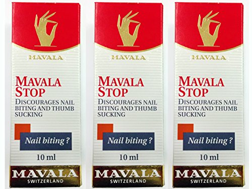3 Pack of Mavala Stop Nail Biting and Thumb Sucking 0.3oz/10ml, Mavala Switzerland, Best Value: Total of 30ml!