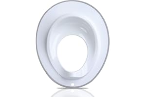 DR. WELLTHY Toilettensitz für Kleinkinder (Weiß mit grauem Rand) - Toiletteneinsatz für kinder - Kindertoilettensitzaufsatz - Klositz - Kindersitz Toilettenaufsatz Baby Wc Sitz - Trittstufe - Klobrille