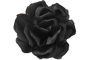 Lllunimon 5,9 Pulgadas Delicada Rosa Flor Broches Solapa Pernos Para Las Mujeres Hombres Elegante Satén Tela Broches Flor Grande Broche Vestido Traje Ceremonia Ropa Accesorios