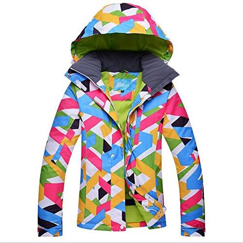 RIVIYELE Women's Ski Jacket Skiwear Warm Windproof Breathable Waterproof Wear-resistant Colorfull Printed Snow Skiing Jacket Wear (Style B, UK L (Asia XL))