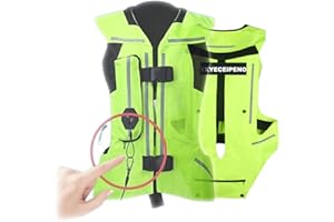 YXYECEIPENO Motorcycle Airbag Vest Reflective Inflatable Air Vest Biker Jackets For Grown Men, Women All-season Riding, Equestrian Gear
