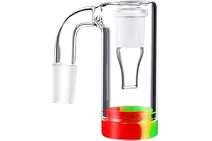 AGD LIGHTS 14mm Glass Ash Catcher,Ash Catcher Holder with Silicone Container for Smoking Pipes Filter Glass Water Bubbler Ashcatcher
