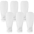 YXC 2oz Travel Bottles Set for Toiletries Travel Size Containers Kit 6 Pack With labels With Flip Cap Leak-Proof Refillable Squeeze BPA-Free for Shampoo Conditioner Lotion Face Wash Toothpaste Cream