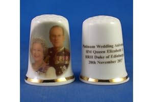 BIRCHCROFT CHINA Birchcroft Dé à coudre en porcelaine de Chine à collectionner – H M Queen Elizabeth et Prince Philip Platinum Anniversary