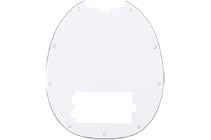 Musiclily 9 Hole Bass Pickguard for Musicman Stingray Bass,3Ply White