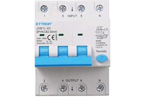 ZOREI Interruttore Magnetotermico Differenziale Trifase 30mA, 3P+N 6KA 380V, Occupa 4 Moduli DIN, RCBO 3P+N 30mA C63 63A