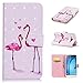 Produktbild CE-Link Samsung Galaxy J3 J300 J310 (2016 / 2015) Hülle 3D Handyhülle Lederhülle Ledertasche Schutzhülle Premium PU Leder Flip Wallet Case Innere Weiche Silikon Handy Tasche Schale Etui mit Kartenfach Magnet Standfunktion Kreatives Motiv Muster Protective Cover Schutz für Galaxy J3 J300 J310 (2016 / 2015) 5,0 Zoll - Flamingo