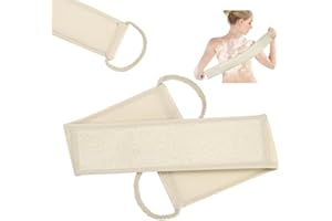 LOPHE Serviette de Bain à Bande Arrière Loofah, Naturelle de Luffa Exfoliante pour le Corps,Gratte Dos Douche,Idéal pour Exfoliant pour le Corps et Lave Dos, pour Hommes et Femmes