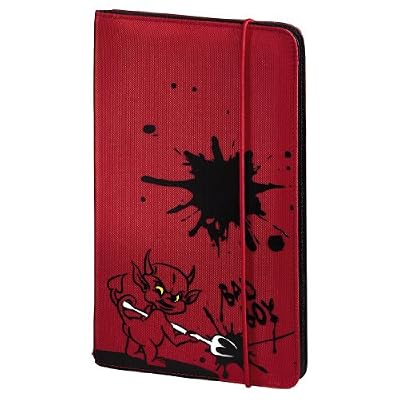 Hama "Up To Fashion" Rangement CD (Pour 48 Disques, CD / DVD / Blu-Ray / Livres Audio, Etui de Rangement, Gain de Place pour la Voiture et la Maison, avec Motif du Diable) Rouge