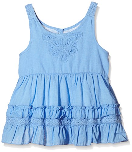 Pumpkin Patch Baby-Girls Lace Trim Sleeveless Top Polka Dot T-Shirt, Blue (Summer Sky), 12-18 Months