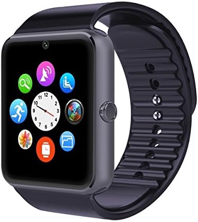 AsiaLONG Bluetooth Smartwatch Sport Smart Wrist Watch 1.54 Inch Touch Screen Smart Watch Supports SIM Card Slot / TF Card with Pedometer Camera Sleep Monitor for Android Samsung Huawei LG Smartphones (Black)