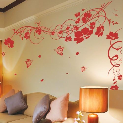 Vine Flower Butterfly Tree Wall Art Stickers / Wall Decals / Wall Art