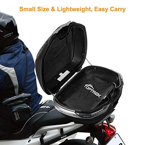TOPTREK Motorrad Abdeckplane Outdoor Winterfest Wasserdicht Motorradgarage 210T Oxford Stoff - XXL Motorradabdeckung für Harley-Davidson, Honda, Suzuki, Kawasaki (245 * 105 * 125 cm)