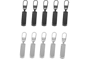 LMYZCBZL Tirador de cremallera metálico, 10 unidades, universal para bolsas, ropa, jeans y maletas